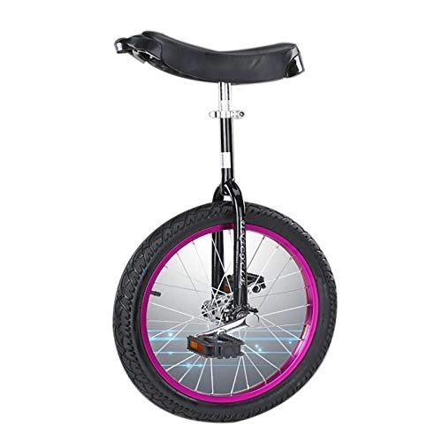 Einräder : QWEASDF Einrad höhenverstellbar Unicycle Fahrrad mit Schnellspanner 16", 18", 20", 24" Outdoor Sport Fitness-Übungs-Gesundheit, Lila, 16