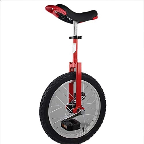 Einräder : QWEASDF Einstellbares Einrad 16 Zoll Unicycle Fahrrad mit Schnellspanner, für Kinder und Anfänger Mit Antikollisionsschutz 16", 18", 20", 24", Rot, 16″