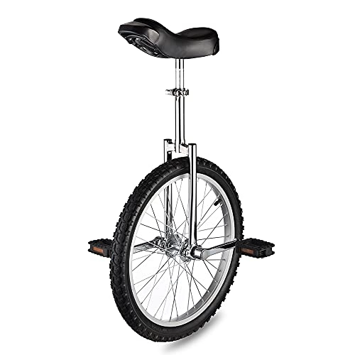Einräder : ReaseJoy 20" Wheel Trainer Unicycle 2.125" Skidproof Butyl Mountain Tire Balance Cycling Exercise Silver