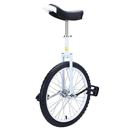 Einräder : Trainer-Einrad für Kinder / Erwachsene, 20 18 16 14 Zoll, Junior-Einrad, weiße Gabel aus hochfestem Manganstahl, verstellbarer Sitz, Schnalle aus Aluminiumlegierung, Einsteiger-Einrad, Tragfähigke