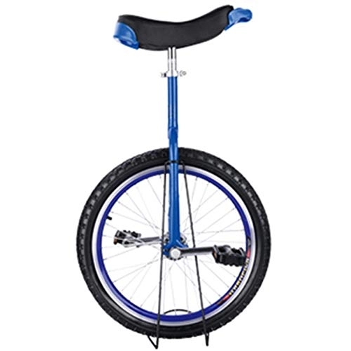Einräder : Trainer-Einrad für Kinder / Erwachsene, Balance-Einrad für Mama / Papa / Erwachsene / Teenager, 20 Zoll, Outdoor-Einrad für Damen / Herren mit Leichtmetallfelge und Ständer, Benutzergröße 160–175 cm (blau