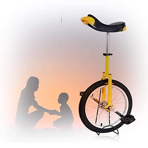 Einräder : Trainer Einrad, Unisex 16 / 18 / 20 / 24 Zoll Rad Einrad Mit Alufelge Konturierter Ergonomischer Sattel Für Kinder Erwachsene (Color : Yellow, Size : 20 inch)