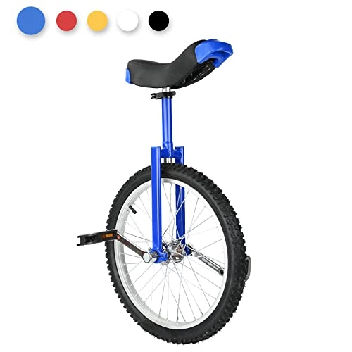 Einräder : Triclicks 20" Einrad + Einradständer, Höhenverstellbar Skidproof Mountain Tire Balance Radfahren Heimtrainer Anfänger Einrad Für Anfänger Profis Teenager Erwachsene (Blau)