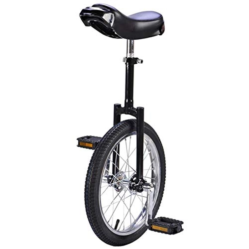 Einräder : TTRY&ZHANG 16" / 18" Kid's Trainer Unicycle, 20" / 24" Erwachsene Einrad, höhenverstellbare kautnahe Butylberg-Reifen-Balance-Radfahren Fahrradfahrrad (Color : Black, Size : 16")