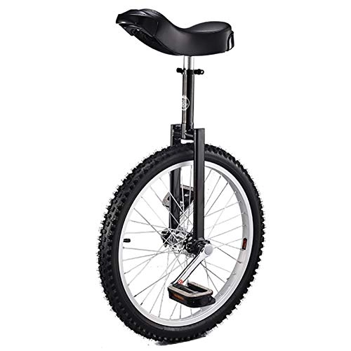 Einräder : TTRY&ZHANG 20-Zoll-Rad-Einrad für Kinder / Anfänger / männlich Teenager, mit Legierungsrand & Skidfest Reifen & Einrad-Stand, Spaß-Fitness-Balance-Radfahren (Color : Black)