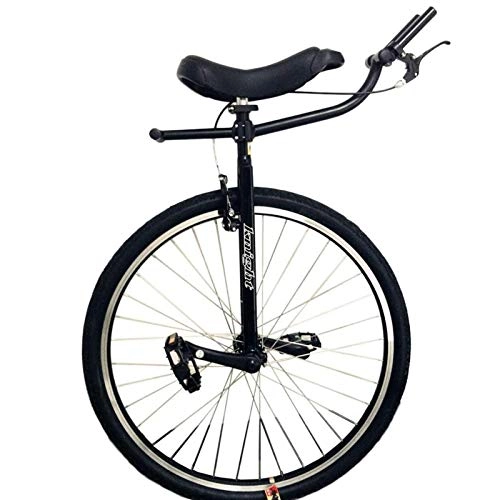 Einräder : TTRY&ZHANG 28-Zoll-klassischer schwarzer schwarzer Trainer-Einrad, großes Rad-Einrad für Unisex / große Leute / große Kinder, Benutzer Höhe 160-195 cm (63 '' - 76.8 ''), mit Handbremse