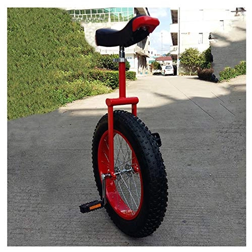 Einräder : TTRY&ZHANG Extra breit Dicker Fettreifen 20"Rad-Einrad für hohe Teenager / Erwachsene, Perfekter Anlasser Uni, einstellbares Sitzrad für Selbstabgleichung (Color : RED)