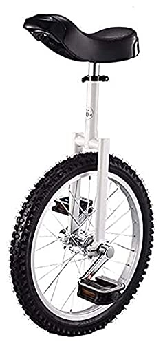 Einräder : Unicycles Einräder für Erwachsene Kinder, Unisex Balance 16" / 18" / 20", Jungen Mädchen Geburtstagsgeschenk, Balance Radfahren Fahrrad mit höhenverstellbarer Sitz (weiß)