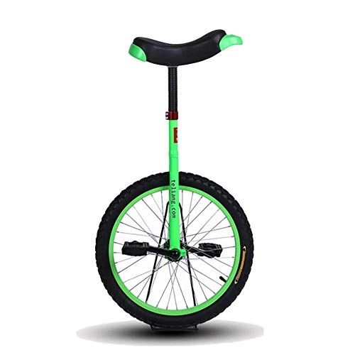 Einräder : Verstellbares Einrad 14" / 16" / 18" / 20" Zoll Grün Balance Übungsspaß Fahrrad Fitness Für Kinder / Erwachsene, Bestes Geburtstagsgeschenk (Color : Green, Size : 16 Inch Wheel) Langlebig