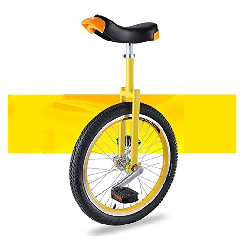 Einräder : Wettbewerb Unicycle Balance Robde 16 / 18 / 20 Zoll Einräte für Anfänger / Jugendliche, mit dichtestes Butyl-Reifenrad Radfahren Outdoor-Sport-Fitness-Übungsgesundheit (Color : YELLOW, Size : 20INCH)