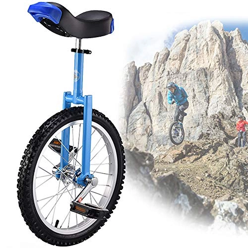 Einräder : WHR-HARP Einstellbares Einrad 18 Zoll Ergonomisch Gestaltet Unicycle, Mountain-Reifen Reiten Selbstausgleichsübung Balance Fahrradfahren Outdoor-Sport Fitness-Übung, Blue