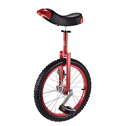 Einräder : WYFX 18 Zoll Rad Kinder Einrad für 10 / 12 / 13 / 14 / 15 Jahre alte Kinder, ideal für Ihre Tochter / Sohn, Mädchen, Jungen Geburtstagsgeschenk, verstellbare Sitzhöhe (Farbe: Rot)