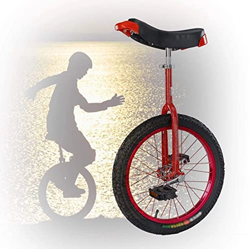 Einräder : YQG 16 / 18 / 20 / 24 Zoll Einrad, Starker Manganstahlrahmen Freestyle Einrad for Kinder Erwachsene Anf?nger Leicht Zusammenzubauen (Color : Red, Size : 18 inch)