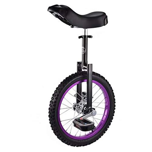 Einräder : YYLL Einräder for Erwachsene 16 Zoll Standard-Flachschulter Gabelstapler Rad Trainer mit Einrad Farbige Reifen Stehen (Color : Purple, Size : 16inch)