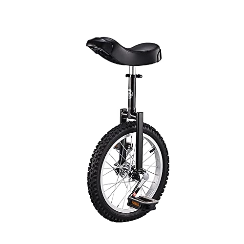 Einräder : YYLL Einstellbares Einrad für Kinder / Erwachsene, Bilanzübungs-Spaß-Fahrrad-Fitness, mit Einrad-Stand, 16 / 18 / 20 / 24-Zoll, Ladung 150kg (Color : Black, Size : 16 inch)