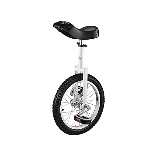 Einräder : YYLL Einstellbares Einrad für Kinder / Erwachsene, Bilanzübungs-Spaß-Fahrrad-Fitness, mit Einrad-Stand, 16 / 18 / 20 / 24-Zoll, Ladung 150kg (Color : White, Size : 20 inch)