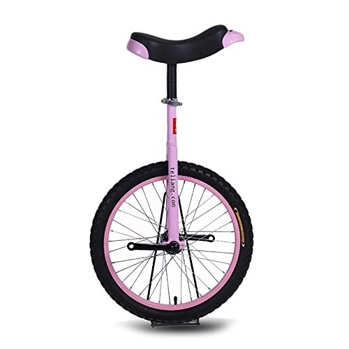 Einräder : ZLI Einrad Mädchen Anfänger Uni-Zyklus mit Verstellbarem Sitz, Tall Kids Outdoor Balance Radfahren für Spaß Fitness-Übung, Rutschfester Butylreifen, Rosa (Size : 20 Inch)