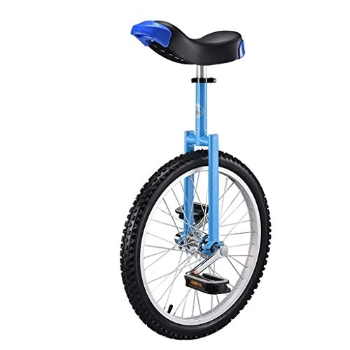 Einräder : ZSH-dlc 20-Zoll-Freestyle Einrad Einrad Laufrads, Geeignet for 145-175CM Kinder Und Erwachsene Höhenverstellbar, Bester Geburtstag, 5 Farben (Color : Blue)