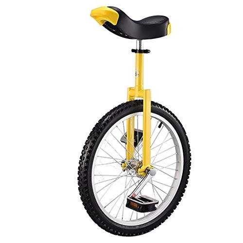 Einräder : ZSH-dlc 20-Zoll-Freestyle Einrad Einrad Laufrads, Geeignet for 145-175CM Kinder Und Erwachsene Höhenverstellbar, Bester Geburtstag, 5 Farben (Color : Yellow)