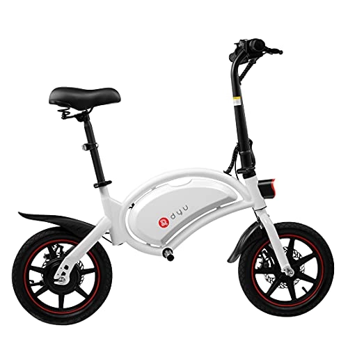 Elektrofahrräder : 14 Zoll E-Bike Pedelec klappbares Elektrofahrrad 36V 6Ah Akku, 250 W Motor E faltbares Citybike für Erwachsene(Weiß)