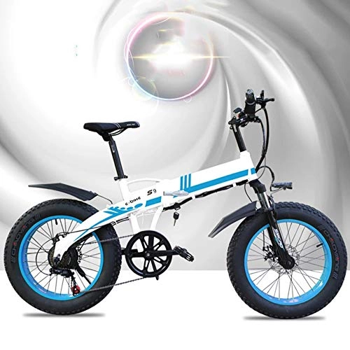 Elektrofahrräder : 20 * 4.0 Zoll Folding Elektro-Fahrrad, Aluminiumlegierung 48V10AH 500W Strong Fat Mountain Bike, B