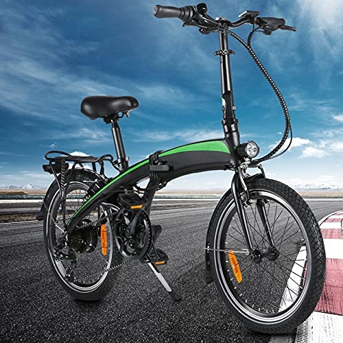 Elektrofahrräder : 20" Elektrisches Fahrrad, Elektrofahrräder Ebike Mountainbike, mit 36V-7.5 Ah Lithium Batterie, für Reisen und Tägliches Pendeln, Schwarz