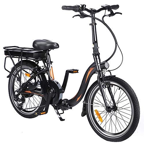 Elektrofahrräder : 20 Zoll Elektrisches Fahrrad Electric Bike E-Bike Faltrad E-Bike Citybike Elektrofahrrad mit 10Ah 36V Wasserdicht IP54, Schwarz