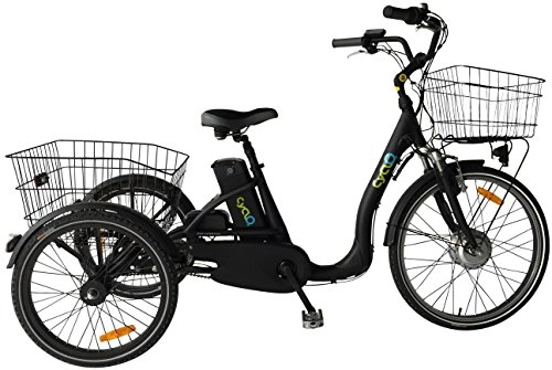 Elektrofahrräder : 24 Zoll Elektro Dreirad Cyclo2 Comfort24 3-Gang , Farbe:schwarz, Batteriekapazität:36V Akku mit 10Ah (360 Wh)