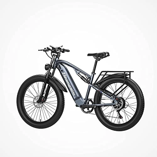 Elektrofahrräder : 26 * 3, 0-Zoll-Elektrofahrrad, Strand-E-Bike für Erwachsene mit Abnehmbarer 48-V- / 15-AH-Lithiumbatterie / Shimano 7-Gang-Hydraulik-Scheibenbremsen (MX05 mit Zwei Batterien)