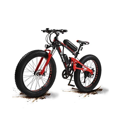 Elektrofahrräder : 26 Zoll Adult Fat Tire Electric Mountain Bike, 48V Lithium-Batterie-elektrisches Schnee Fahrrad, Aluminiumlegierung All Terrain Offroad E-Bikes