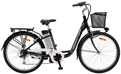 Elektrofahrräder : 26 Zoll Damen Elektro City Fahrrad 6 Gang Adriatica E2 Lady, Farbe:schwarz