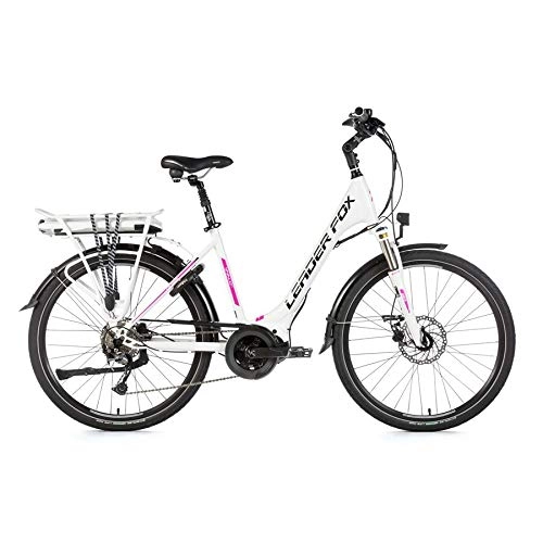Elektrofahrräder : 26 Zoll Leader Fox VIVALO City E-Bike Pedelec Shimano 8 Gang LG 36V 16Ah wei pink RH46cm