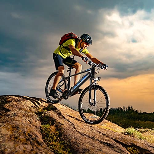 Elektrofahrräder : 27Zoll E Bike MountainbikeDamen Herren E-Citybike Wayfarer E-Bike Quick-Fold-System 7 Gang Faltbares Fahrrad Elektro Mountainbike Elektro Mit App + 250 W Motor + Batterie abnehmbar