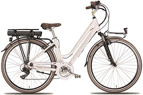 Elektrofahrräder : 28 Zoll Elektro Damen Fahrrad Montana E-Bluecity Deluxe, Farbe:weiß, Rahmengröße:48cm