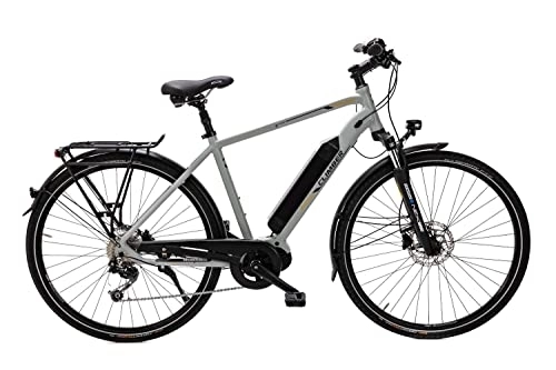 Elektrofahrräder : 28 Zoll Elektro Fahrrad E-Bike Climber Shimano 9 Gang Mittelmotor 80NM 504 Wh Grau