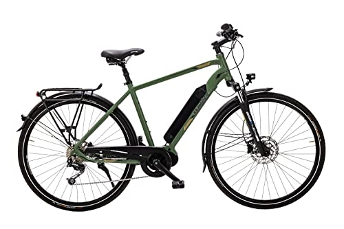 Elektrofahrräder : 28 Zoll Elektro Fahrrad E Bike Shimano Deore Pedelec Mittelmotor 504 Wh Oliv