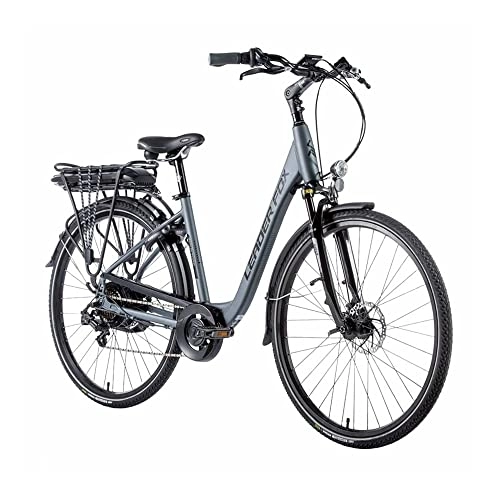 Elektrofahrräder : 28 Zoll Leader Fox Induktora E Bike Elektro Fahrrad Pedelec 576Wh Scheibenbremsen grau matt 46cm