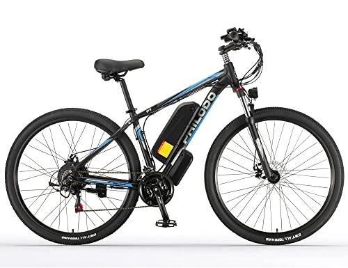Elektrofahrräder : 29'' Ebike Mountainbike, E-Bike Herren mit 48V 13Ah Lithium-Akku | Hydraulische Scheibenbremse | Bürstenloser Hochleistungsmotor - 72N.m | 21-Gang-Getriebe, E-MTB Fahrrad für Erwachsene (Blau-29'')