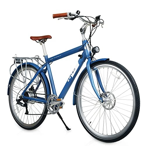 Elektrofahrräder : 350W Elektrofahrrad City Bike Herren Ebike 36V 7Ah Akku Höchstgeschwindigkeit 25kmh 50km Reichweite Blau (Blau)