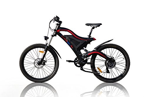 Elektrofahrräder : 500W Hub MotoreBike 26x.2.0 Forgo Zoom Gabel 11, 6AH Lithiun Battery + LCD Display E-Bike Elektrisches Fahrrad 26 Zoll