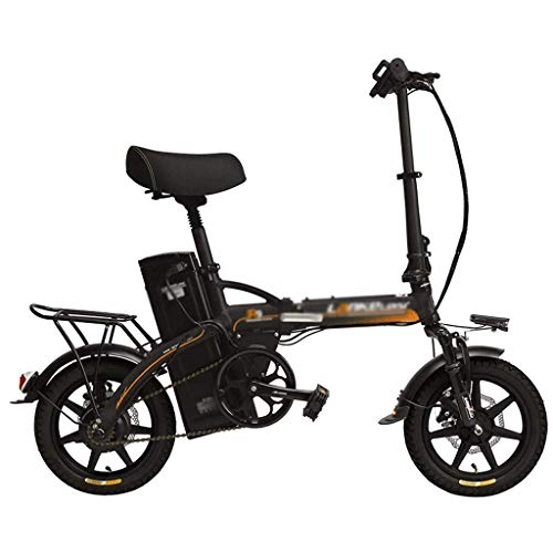 Elektrofahrräder : AA-folding electric bicycle ZDDOZXC R9 14-Zoll-Elektrofahrrad, 350 W / 240 W-Motor, 48 V 23, 4 Ah Lithium-Batterie mit groer Kapazitt, klappbares Ebike mit 5-Grad-Untersttzung, Scheibenbremsen