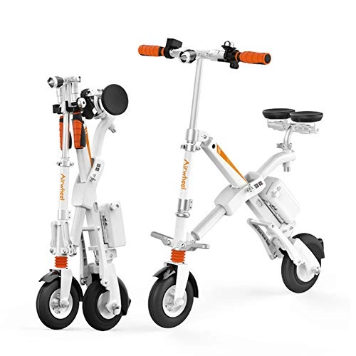Elektrofahrräder : ACC Zusammenklappbares Elektrofahrrad, stilvoller, intelligenter, tragbarer Roller mit Beleuchtung - Wei