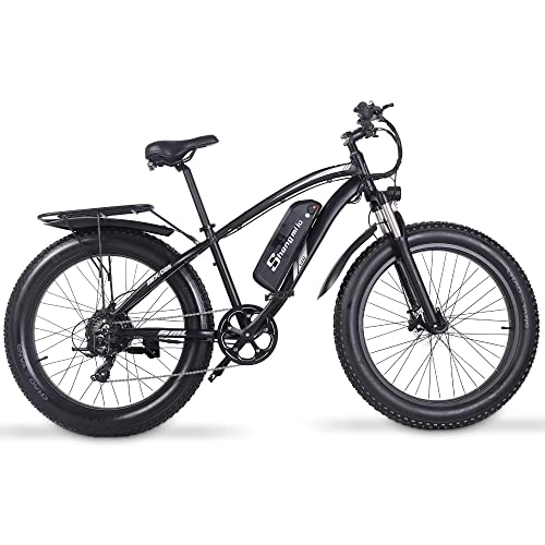 Elektrofahrräder : Accinouter E-Bike 26 Zoll Aluminiumlegierungsrahmen Elektrofahrrad für Erwachsene 17Ah Akku 7-Gang-Stadtwander-Elektrofahrrad für Männer und Frauen.