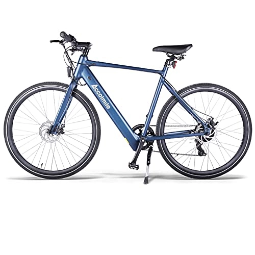 Elektrofahrräder : Accolmile Ebike 700C E-Race Bike City Commuter Bike Pedelec mit 36V 250W Heckmotor für Männer und Frauen 12.5Ah Lithium Batterie und Shimano 7-Gang, Blau