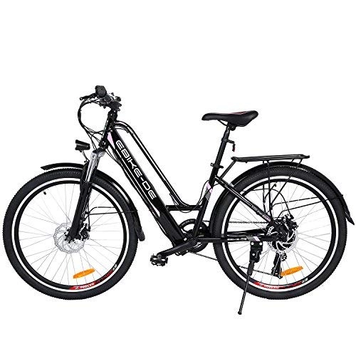 Elektrofahrräder : ACECOREE 26 Zoll Elektrofahrrad Mountainbike E Bike Unisex Outdoor Elektrofahrrad, 250W Das-Kit Heckmotor High Speed Fahrrad Pedelec 25-28 km / h (Typ-Schwarz 31) (Schwarz)