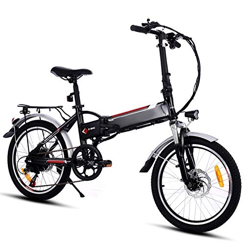 Elektrofahrräder : ACEVIVI Elektrofahrrad Faltbares Mountainbike, 20 Zoll Reifen Elektrisches Fahrrad Ebike mit 250W brstenlosem Motor und 36V 8Ah Lithium-Batterie Shimano 7 -Gang