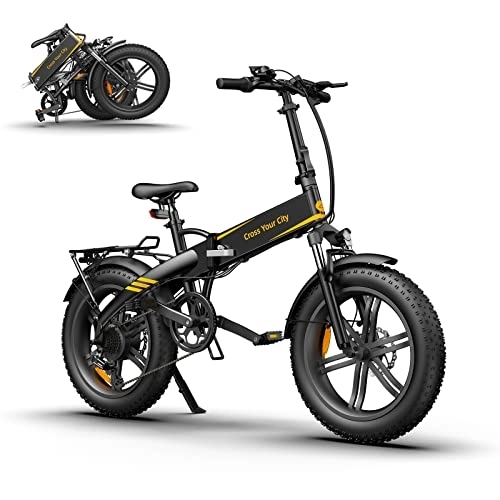 Elektrofahrräder : ADO A20F XE E-Klapprad | E-Bike | Pedelec E-Bike 20 Zoll Fetter Reifen, 250W Motor / 36V / 10.4Ah Batterie / 25 km / h, Mit montiertem Heckrahmen(Entspricht den europäischen Verkehrsvorschriften