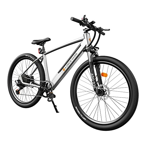Elektrofahrräder : ADO D30 250W Elektrische Fahrrad Abnehmbare Batterie Shimano 11 Geschwindigkeitsübertragungssystem 27, 5 Zoll Elektrofahrrad (Silber)