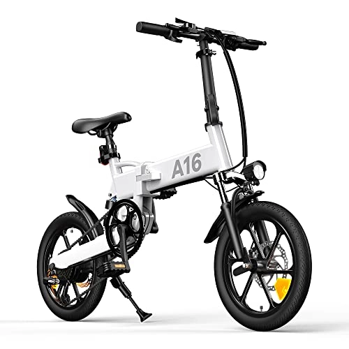 Elektrofahrräder : ADO Folding Electric Bike, 16 Zoll Fold Ebike für Erwachsene, 250W Elektrofahrrad mit 36V 7.8AH abnehmbarem Akku, 7-Gang-Getriebe, Magnesiumlegierung Elektrofahrrad klapprad Pedelec Outdoor 25km / h