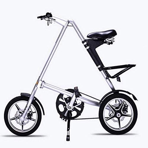 Elektrofahrräder : AINY Klapprad 16 Zoll Aluminium-Fahrrad Für Erwachsene 6-Gang-Elektrisches Fahrrad 21 Geschwindigkeit Fahrrad Klapprad, Silber, 14in